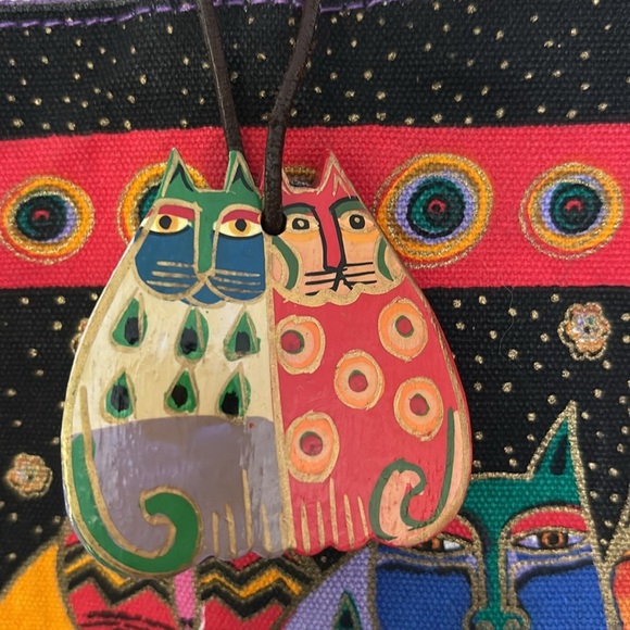 Laurel Burch Cat Tribe Sun ‘n Sand Canvas Bag - Picture 3 of 9